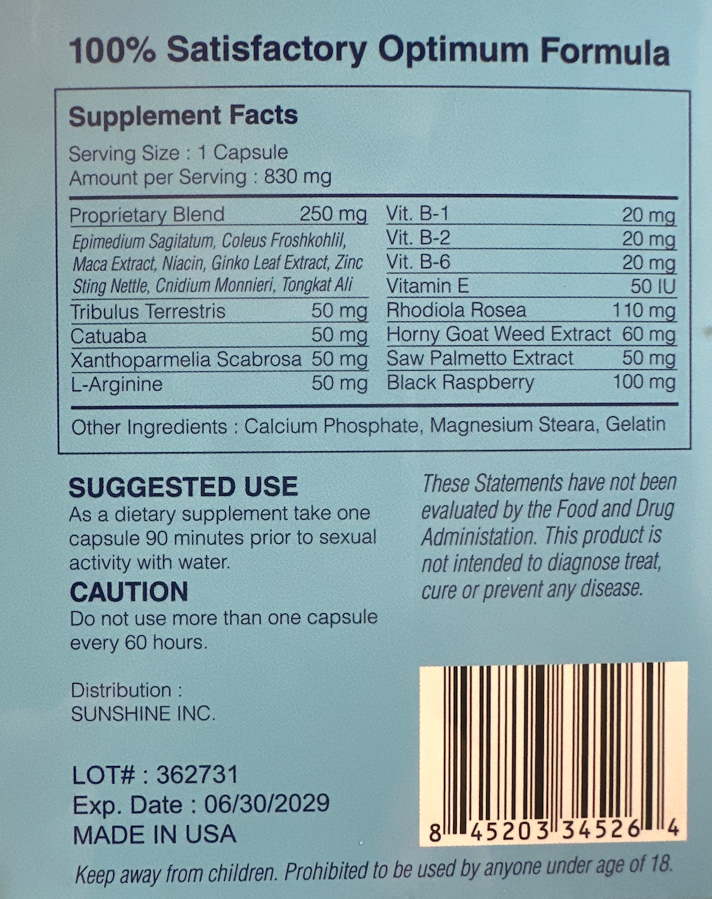 ADAM'S PILLS BLUE – ULTRA STRENGTH | 1 CAPSULE