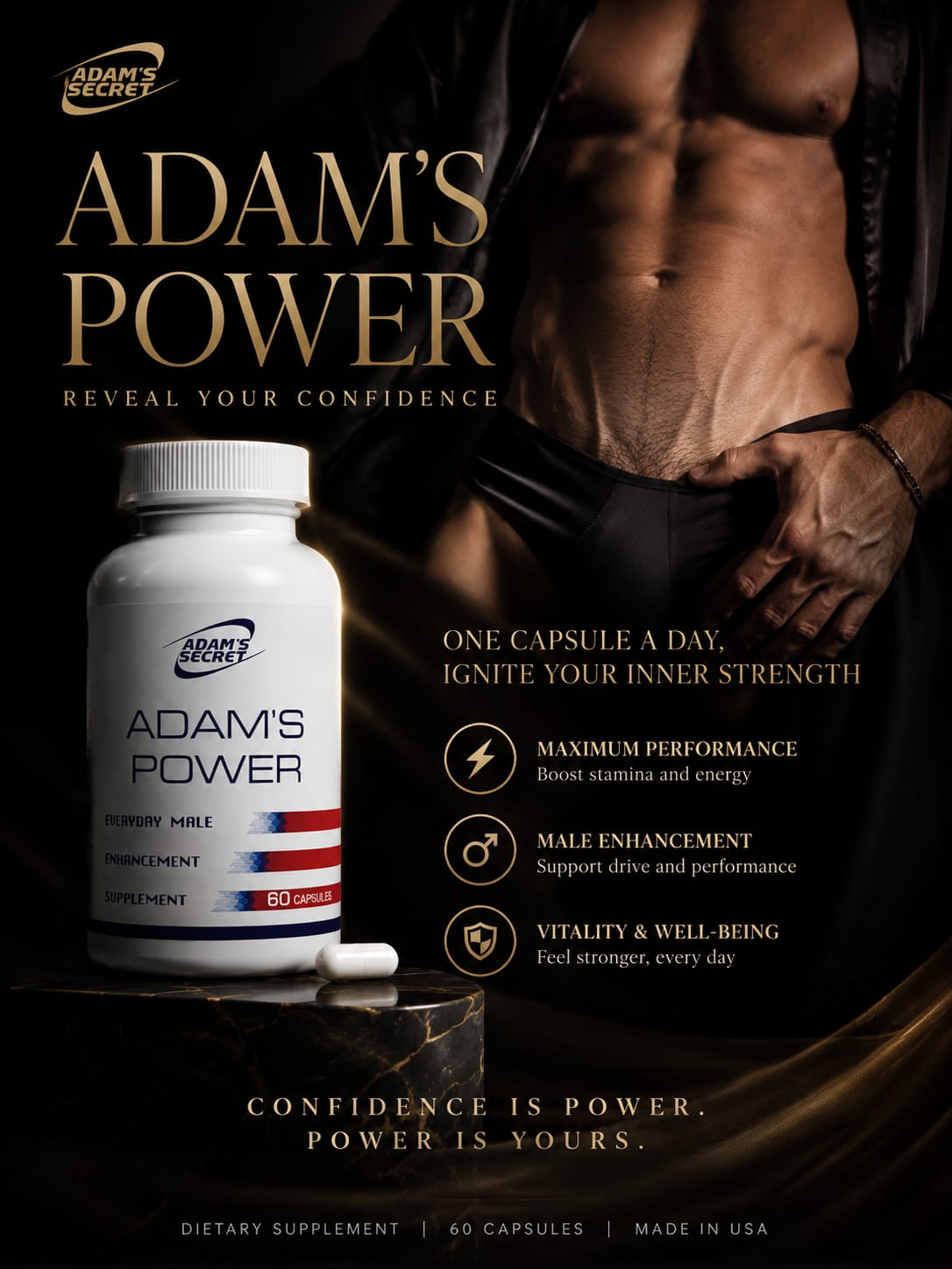 ADAM'S POWER – ULTIMATE PERFORMANCE DAILY SUPPLEMENT | 60 CAPSULES