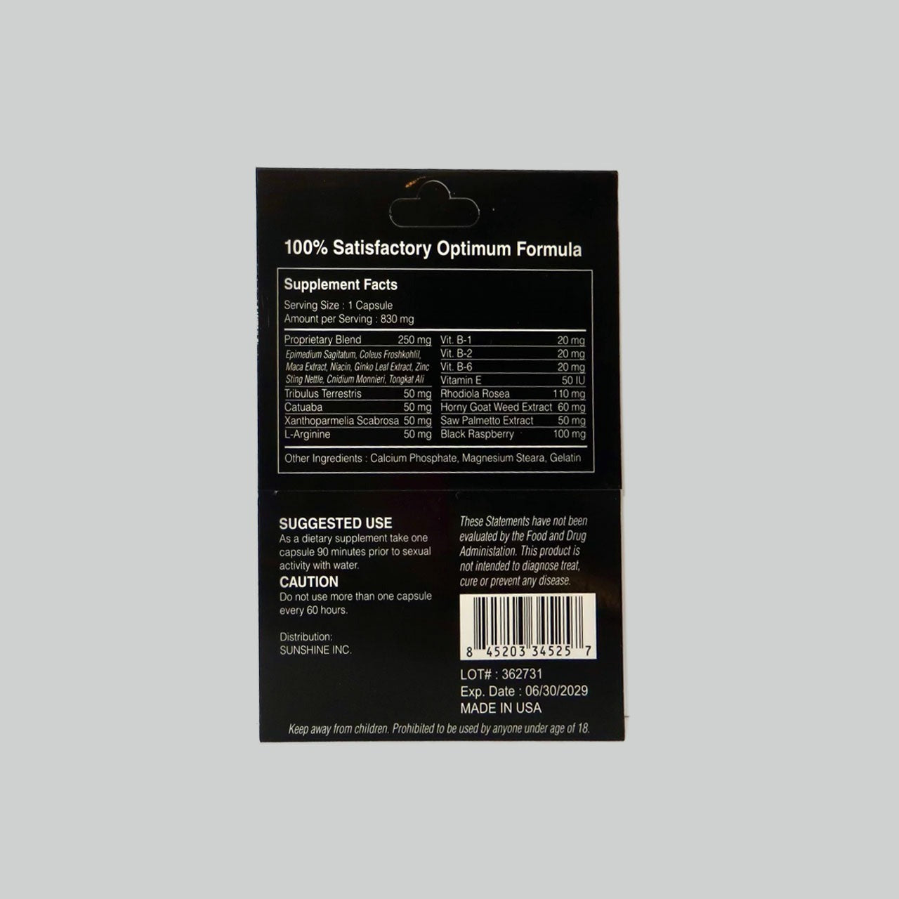 ADAM'S PILLS BLACK – EXTRA STRENGTH | 10 CAPSULES