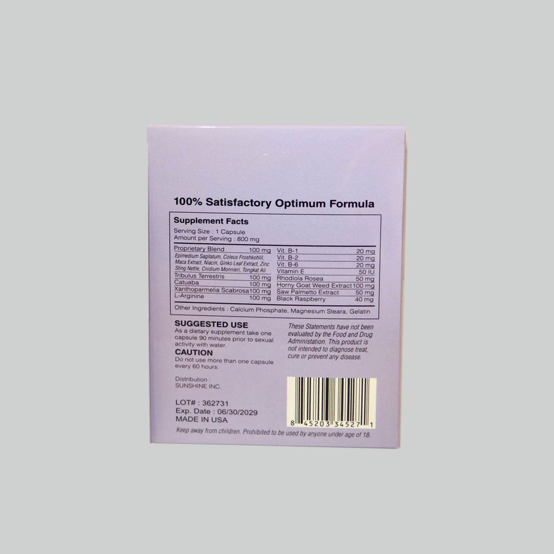 ADAM'S PILLS PURPLE – ORIGINAL STRENGTH | 1 CAPSULE